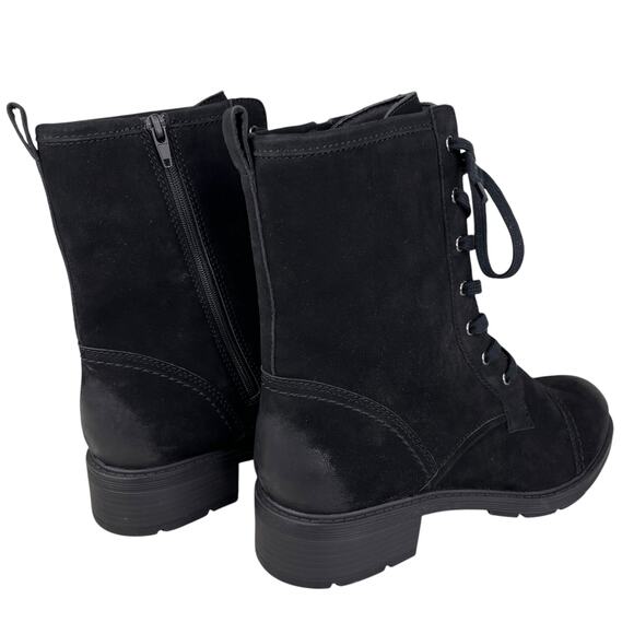 Clarks Hearth Maye Black Nubuck Lace Up Boot 11 New - Picture 10 of 16